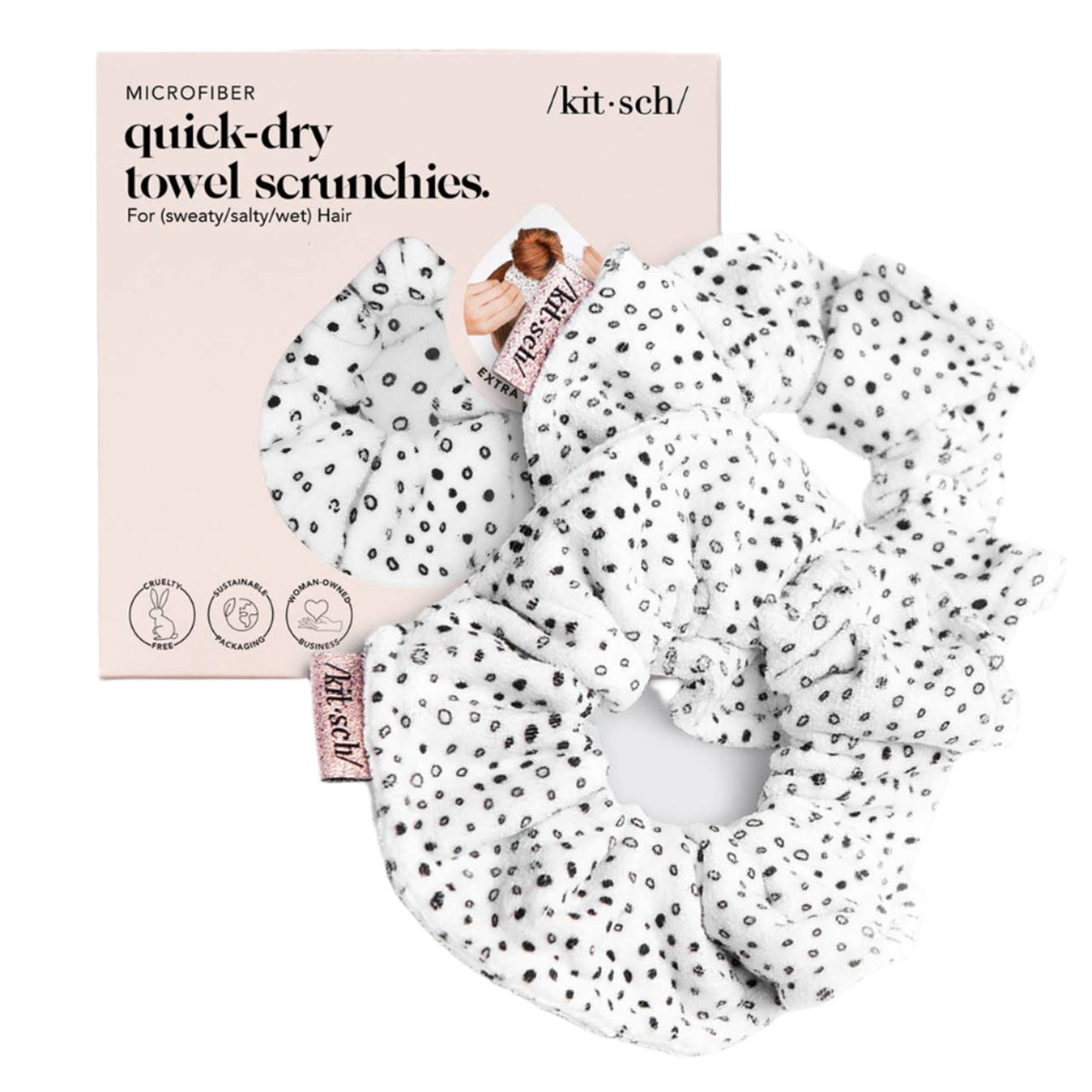 Towel Scrunchie 2 Pack - Micro Dot