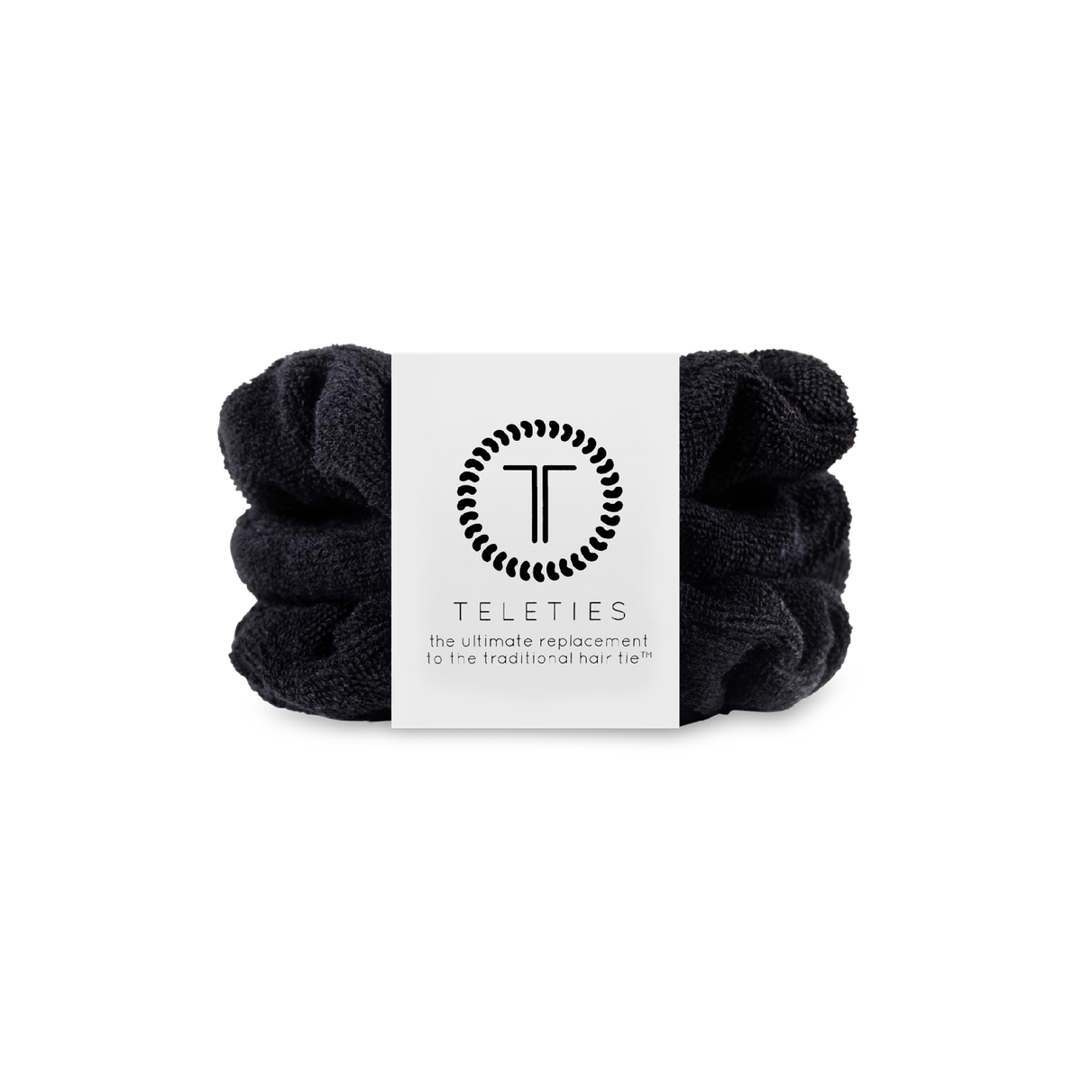 Terry Cloth Hair Scrunchie | Large | Black