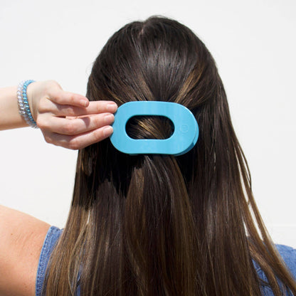 Flat Round Hair Clip | Summer Sky