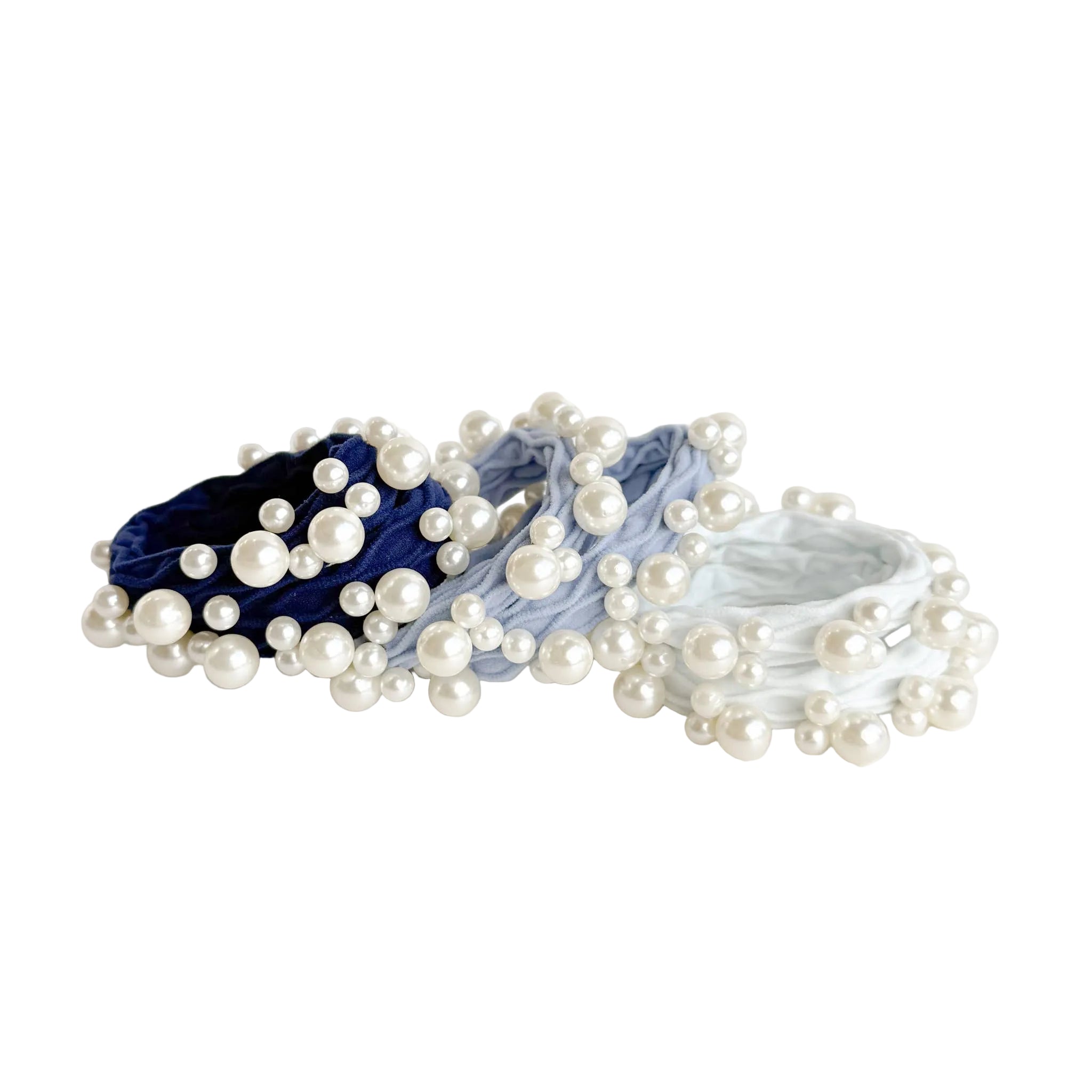 Coastal Textured Seamless Pearl Hair Ties (Set of 6)