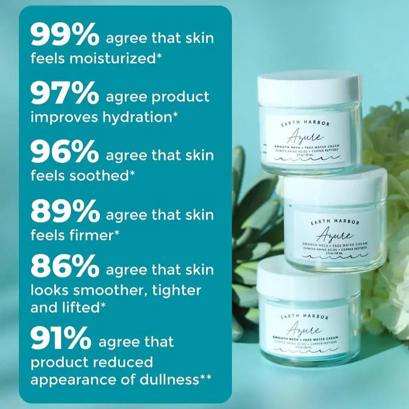AZURE Smooth Neck + Face Water Cream: Amino Acids + Peptides