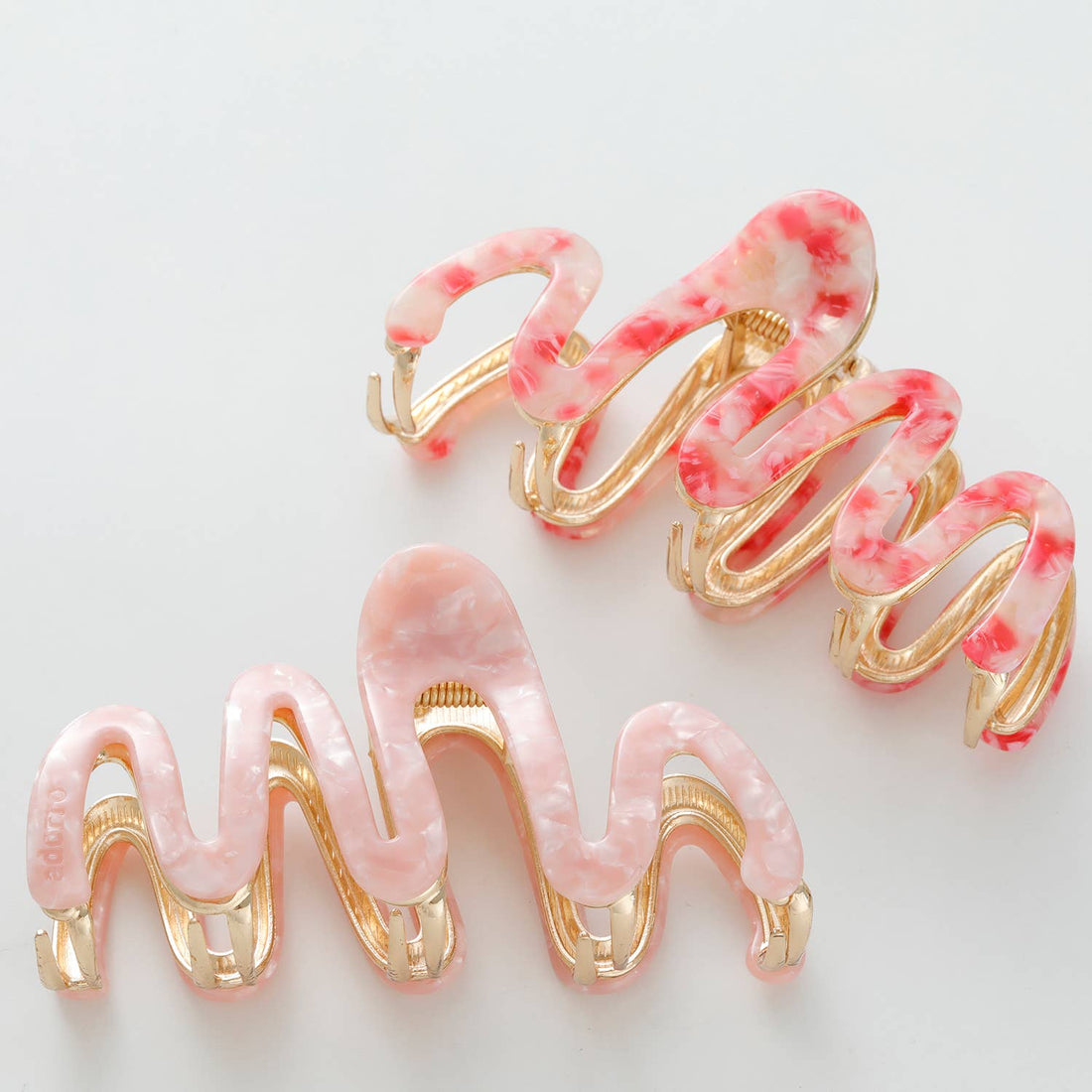 Willow Rosé Large Squiggle Metal Claw Clip
