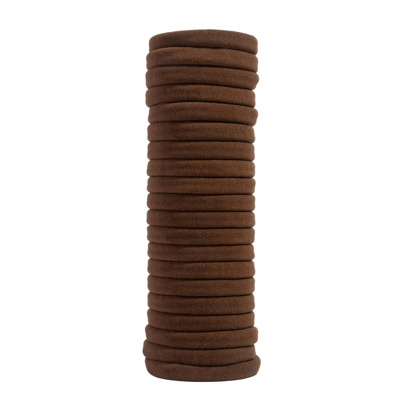 Recycled Fabric Seamless Hair Elastics 20pc Set - Chocolate