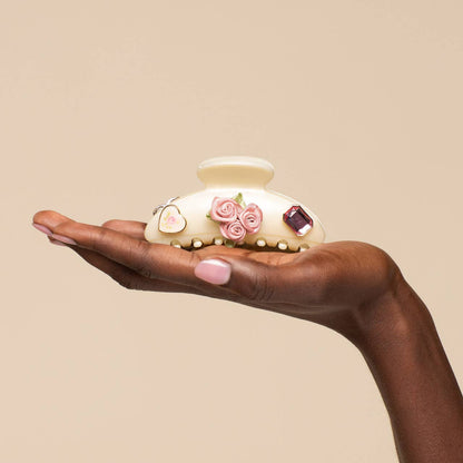 KitschPop™️Curved Claw Clip 7pc Set Vintage- Pearlized Cream