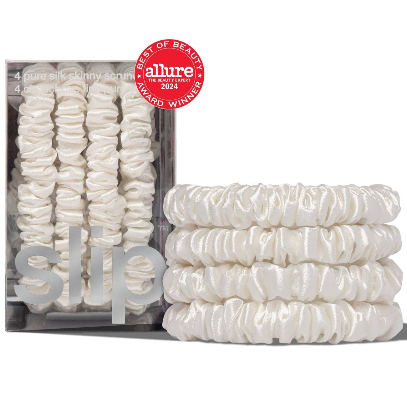 Back to School White Skinny Scrunchies