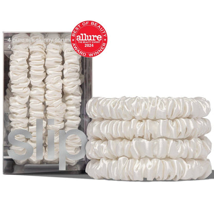 Back to School White Skinny Scrunchies