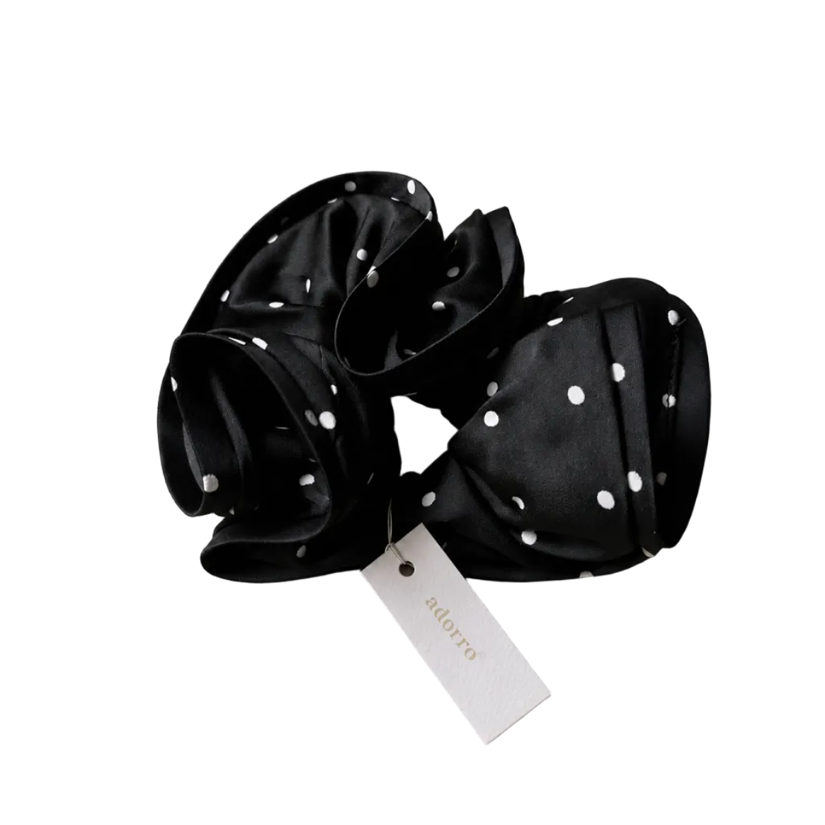 Polka Dot Satin Mega Scrunchie