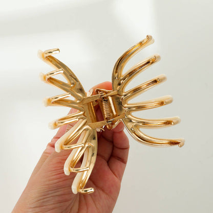 Hailey Large Gold Metal Octopus Claw Clip