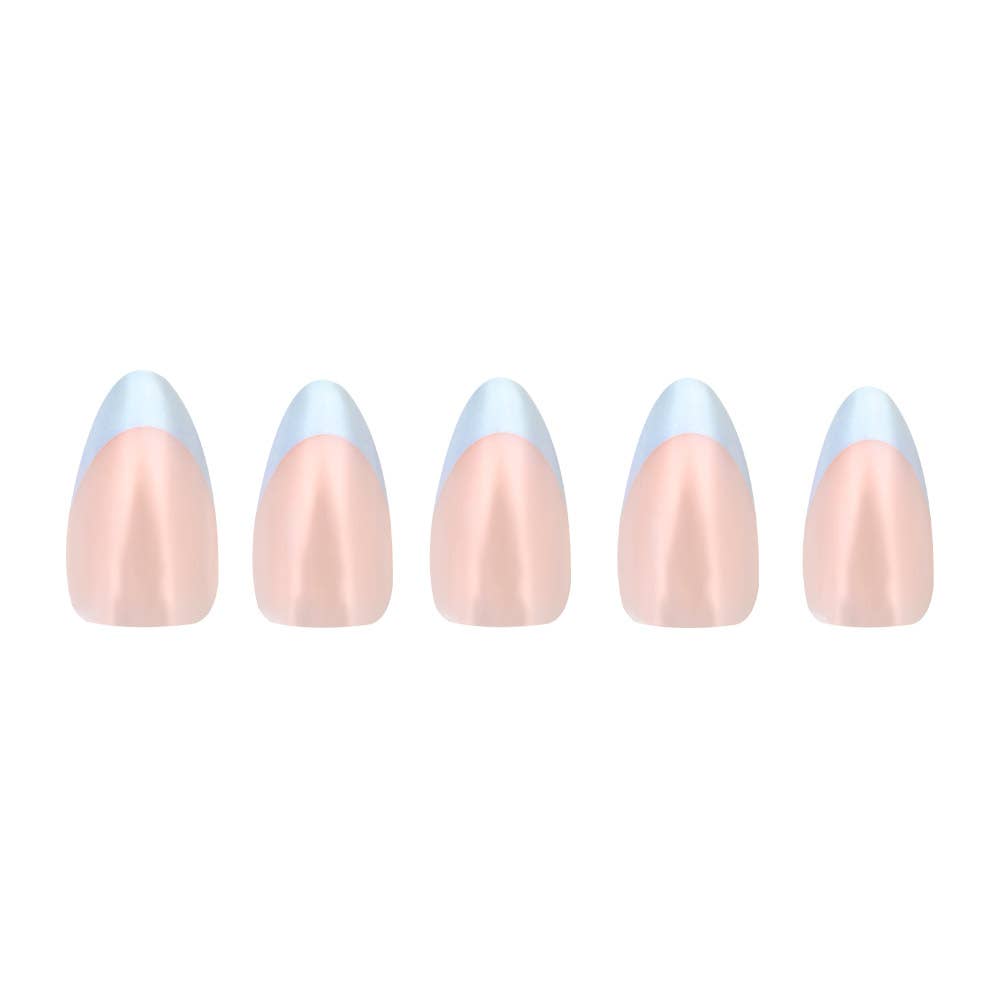 Blueberry Icing Press-On Nails | Baby Blue French Tip