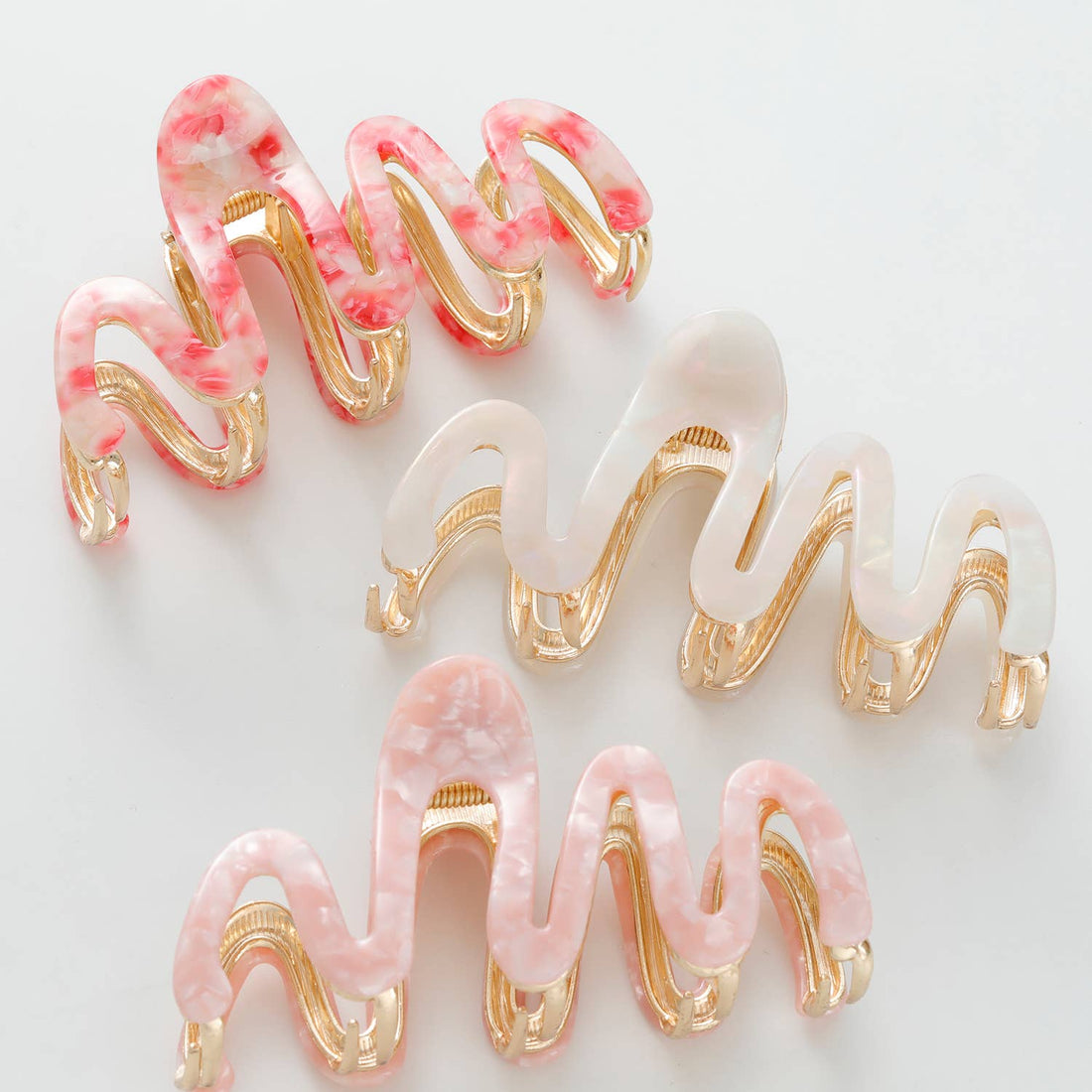 Willow Rosé Large Squiggle Metal Claw Clip
