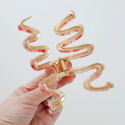 Willow Rosé Large Squiggle Metal Claw Clip