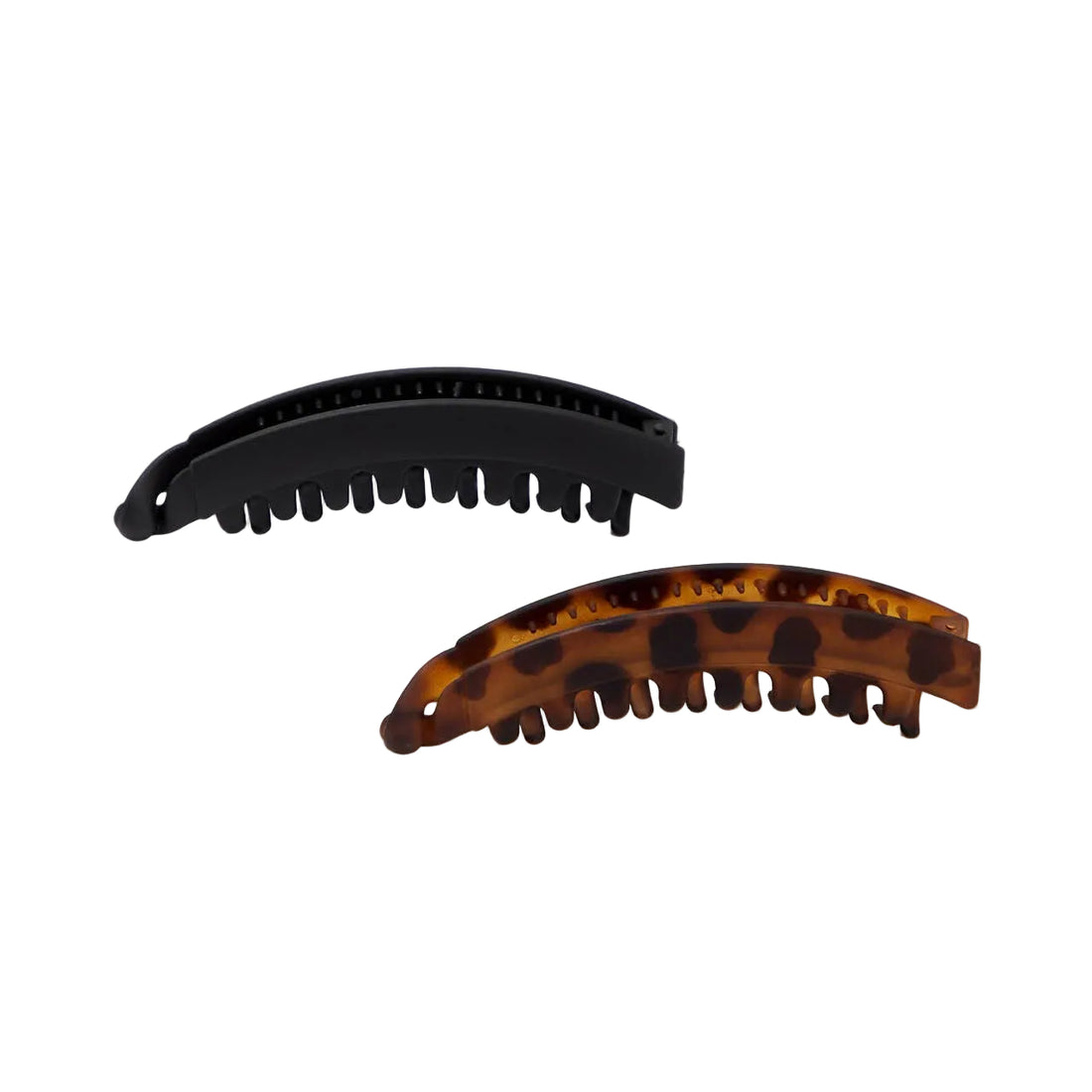 Banana Clip 2pc- Black &amp; Tort