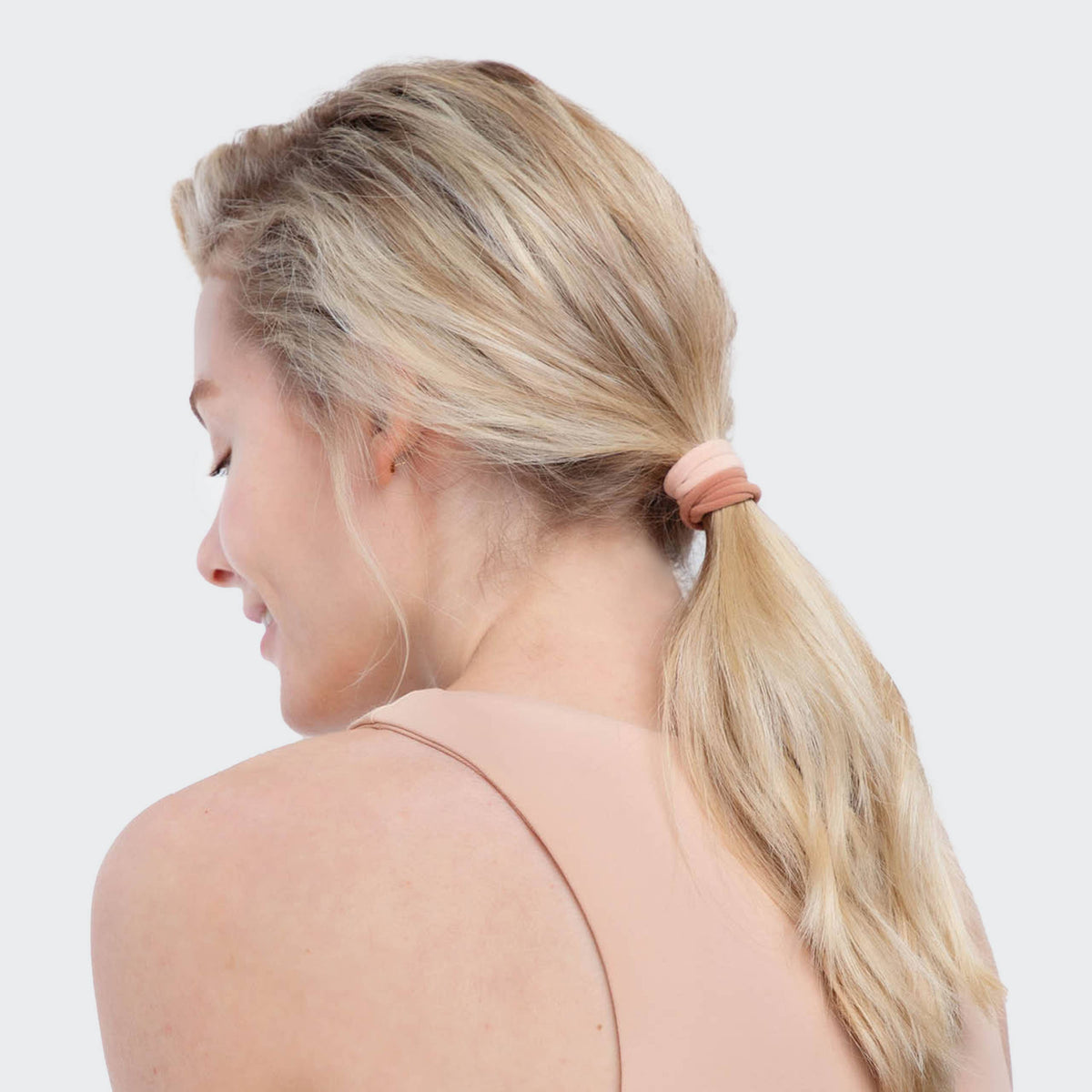 Seamless Elastic Hair Ties All Day Hold 20pc set - Blush