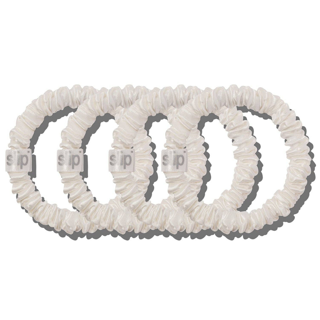 Back to School White Skinny Scrunchies