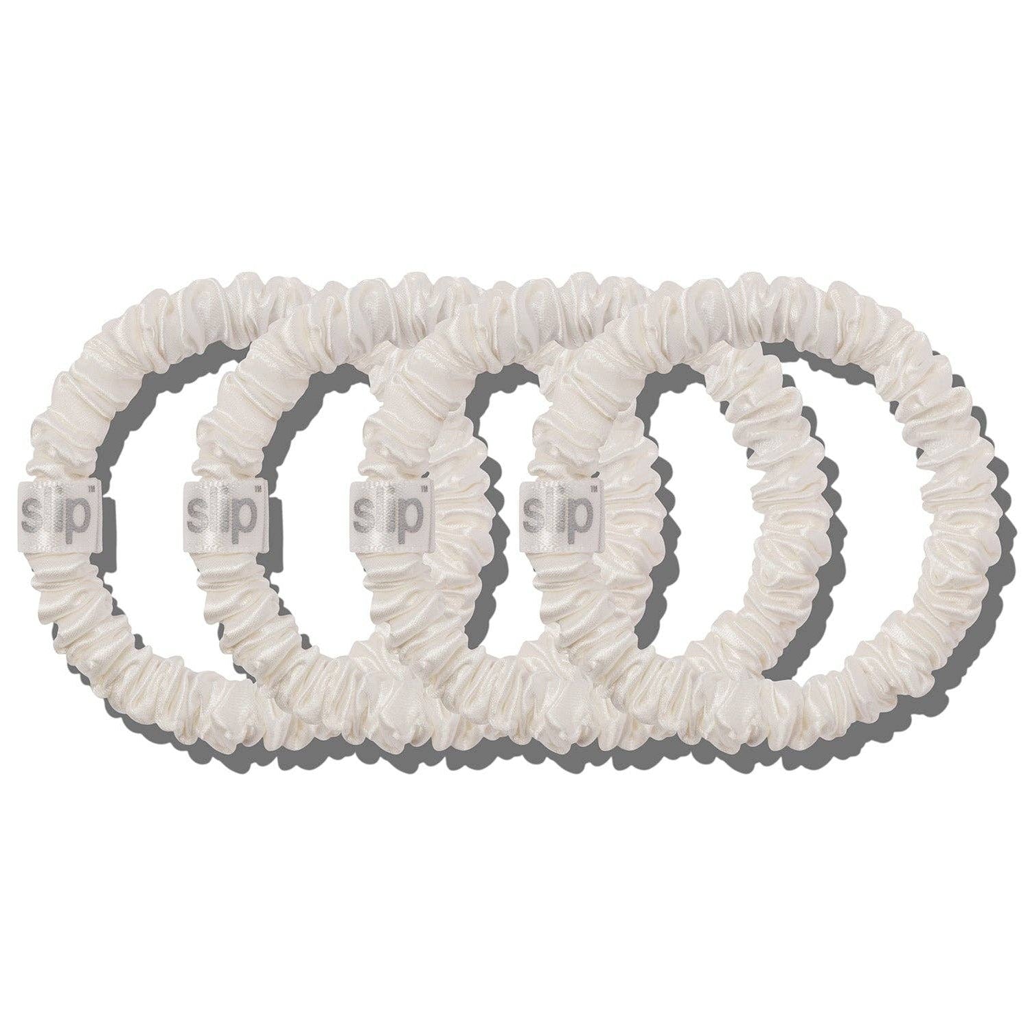 Back to School White Skinny Scrunchies