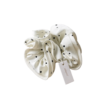 Polka Dot Satin Mega Scrunchie