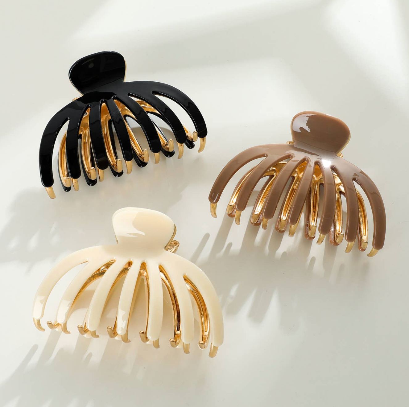 Hailey | Large Gold Metal Octopus Claw Clip