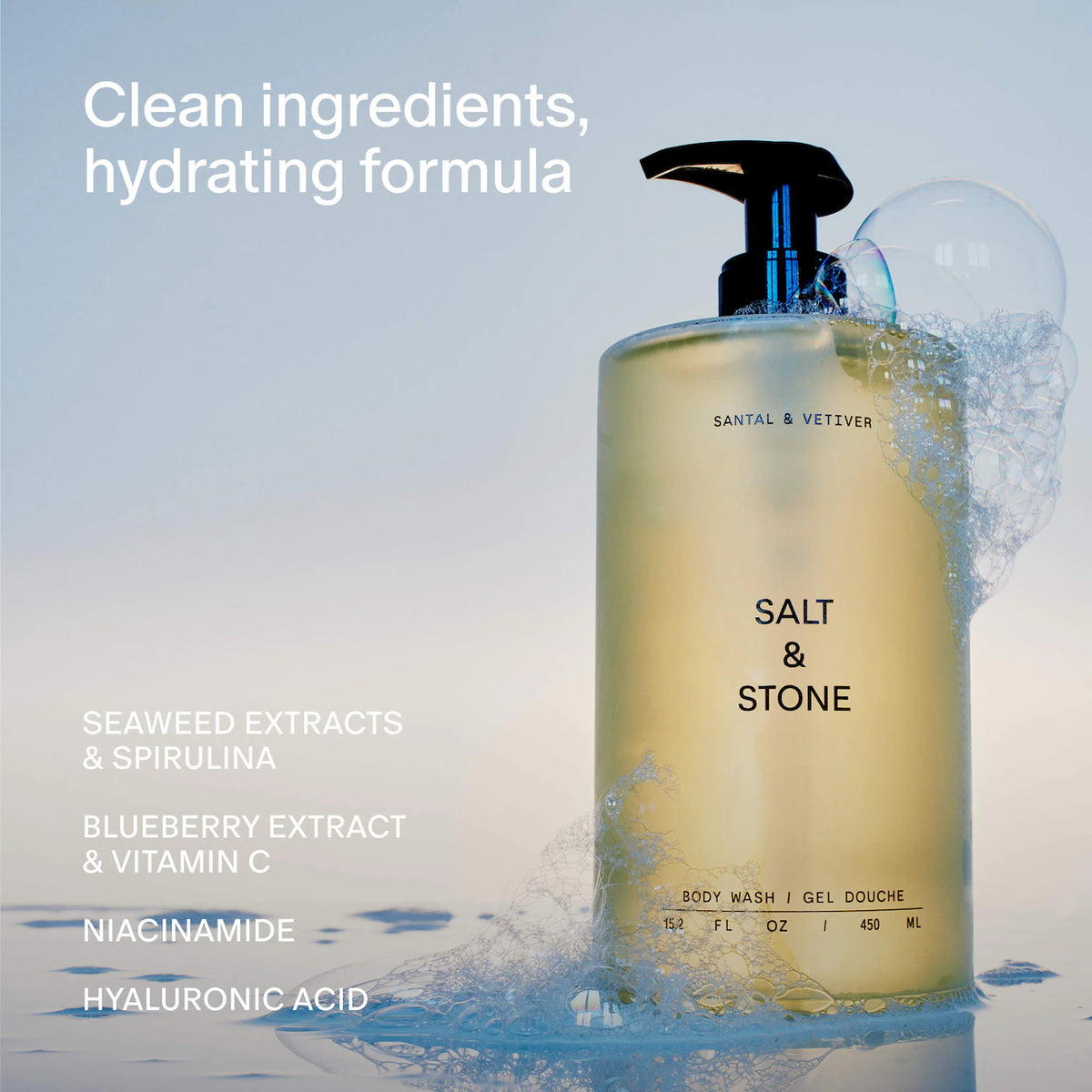 Santal &amp; Vetiver Refillable Body Wash with Niacinamide + Probiotic